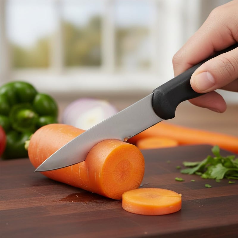 Kitchen Master 4 Inch Stainless Steel Utility Knife (Black) | Small Multipurpose Paring Tool - Image 4